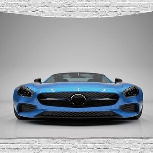 4/ $15 Sleek Blue Sports Car Tapestry